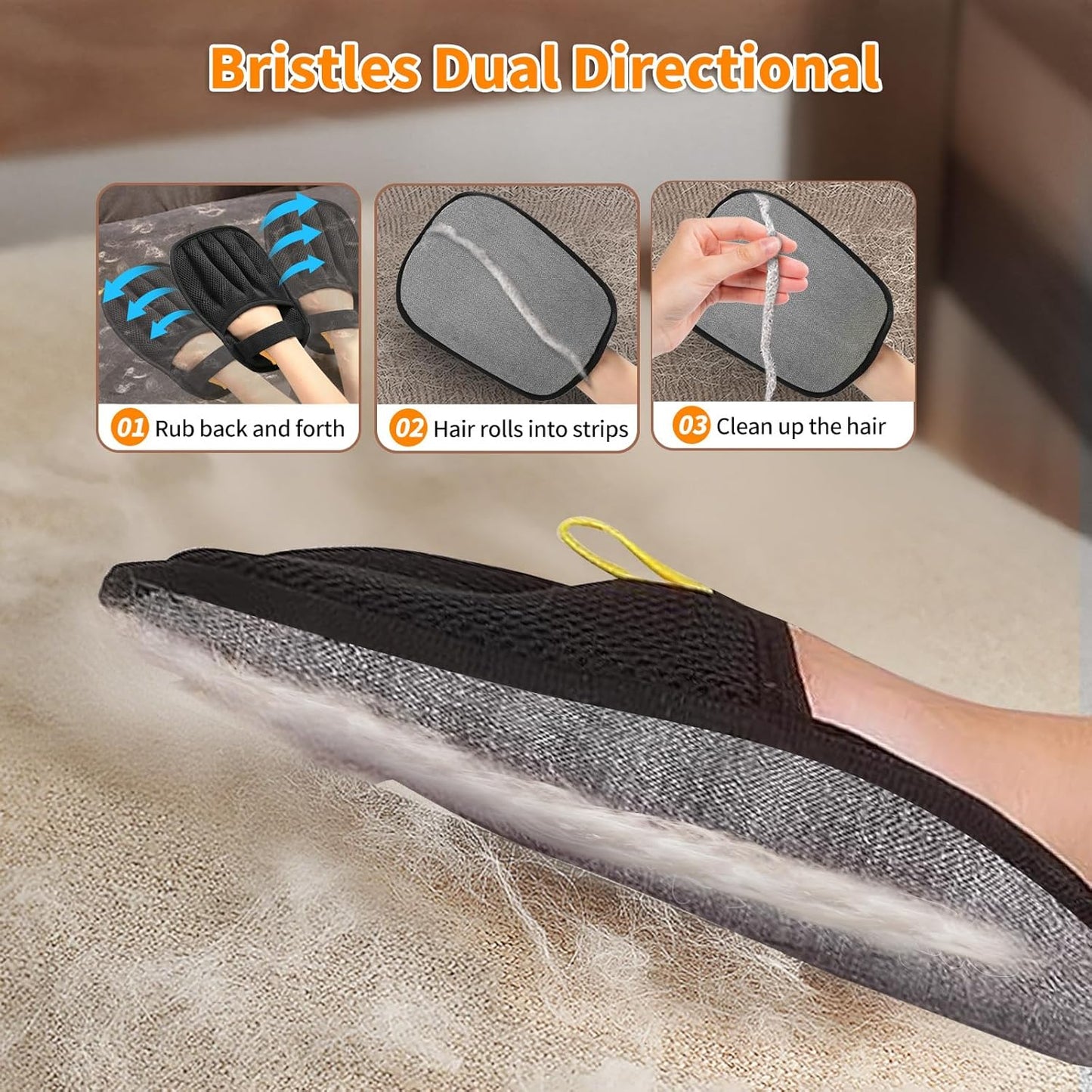 Pet Hair Removal Glove for Cats & Dogs