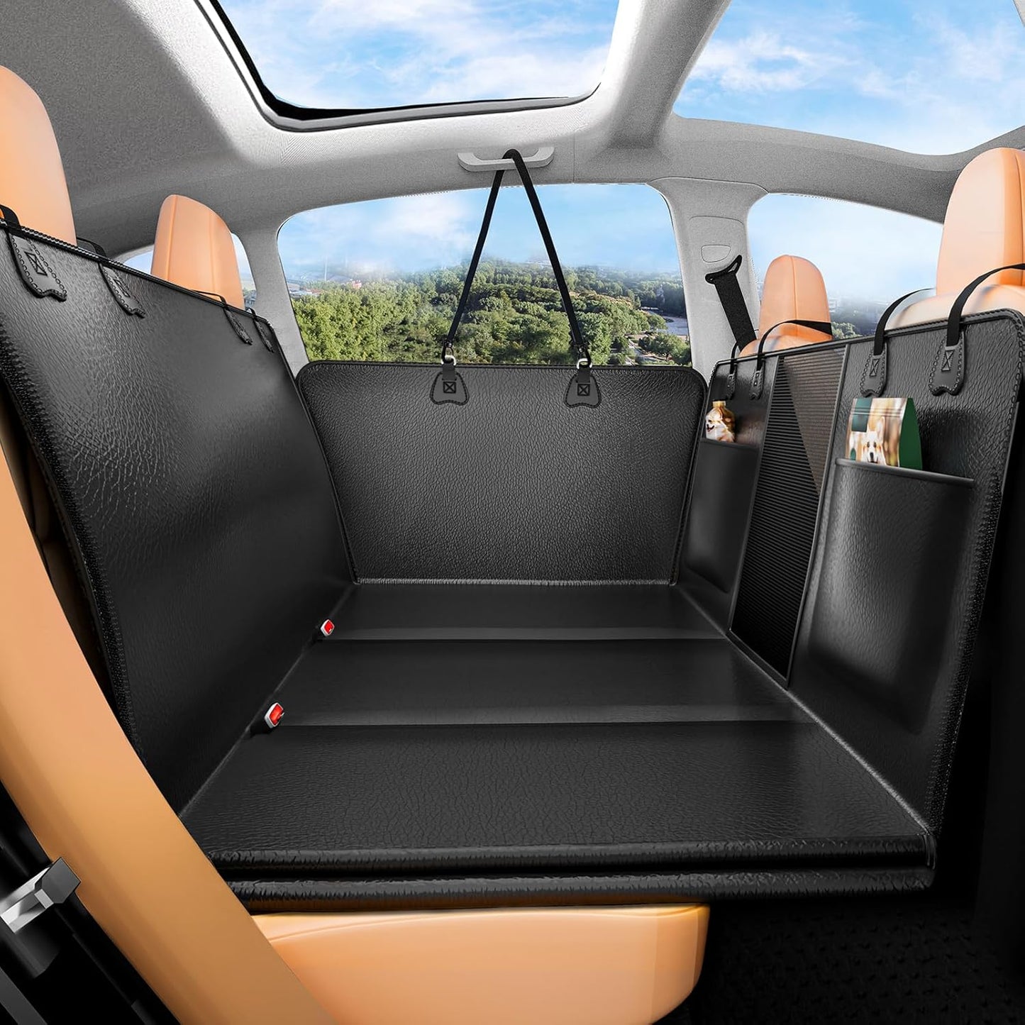 Hard Bottom Dog Car Seat Cover for Back Seat